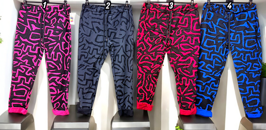 ✨ Vorbestellung – Jogpant „Neon Maze“ Gr. 36–44 • 4 Farben 🖤💙💗🩶