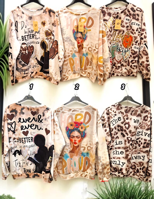 🧥 Sweatshirt mit Print – Gr. 36-42 – 6 Motive zur Auswahl 🧥